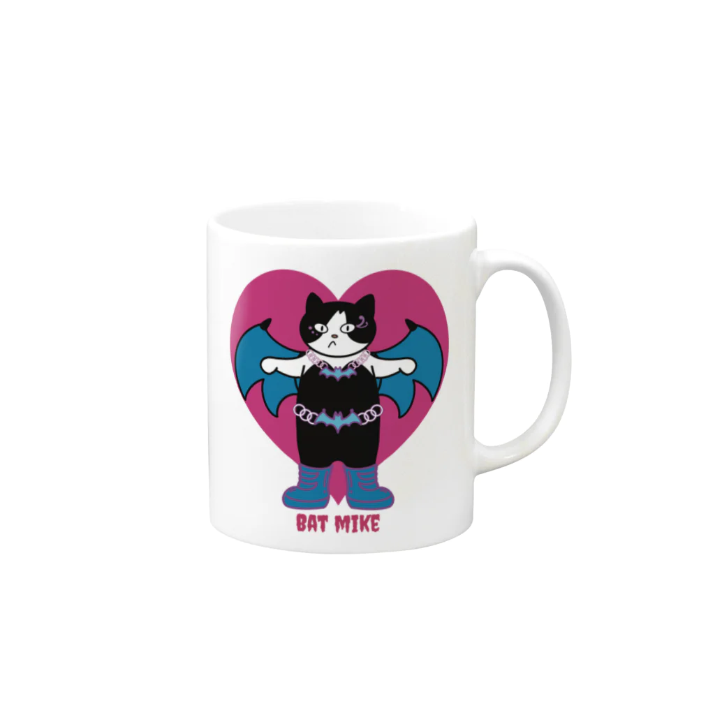 Metime Designs ☆ みぃたいむデザインのBAT MIKE Mug :right side of the handle