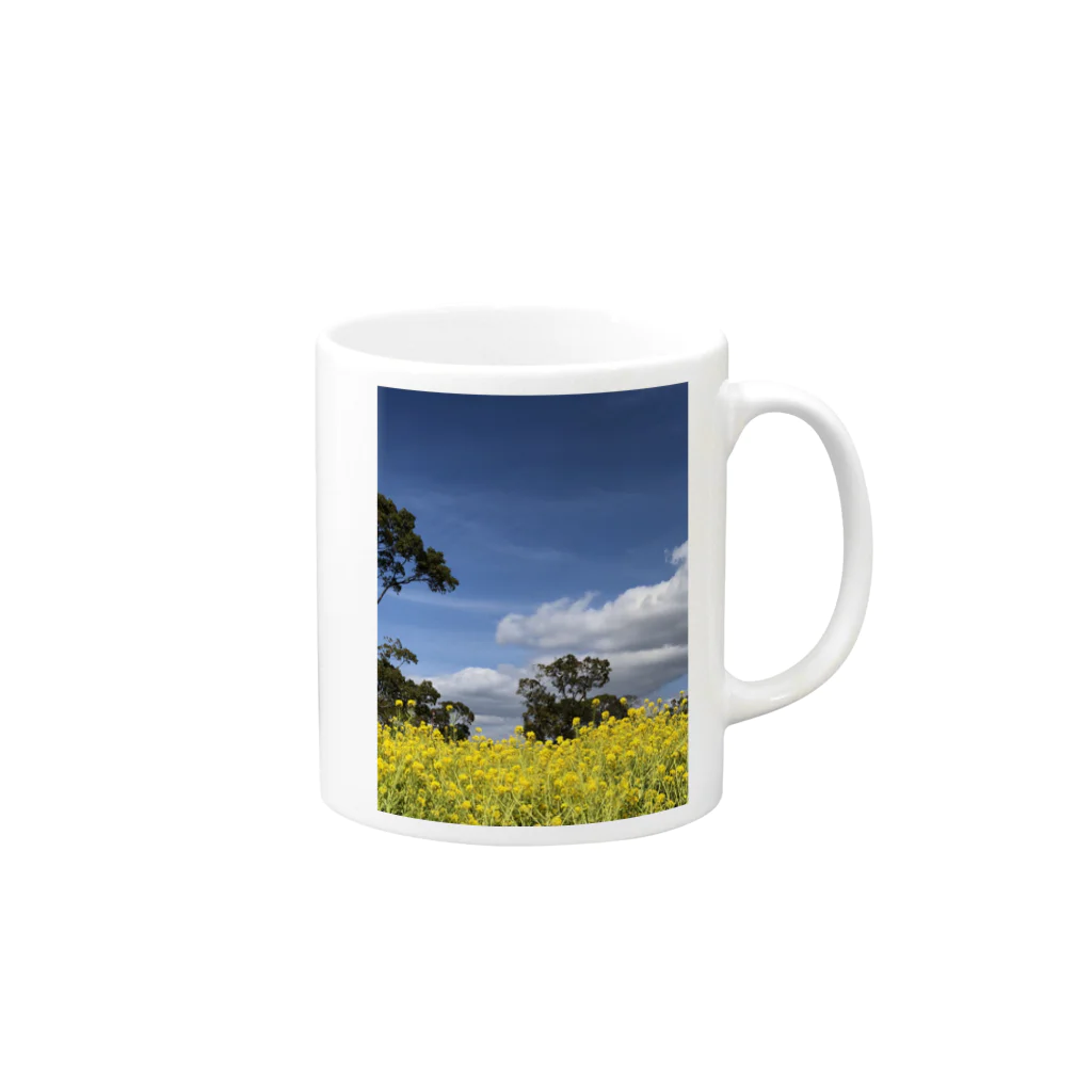 りえこの菜の花畑 Mug :right side of the handle