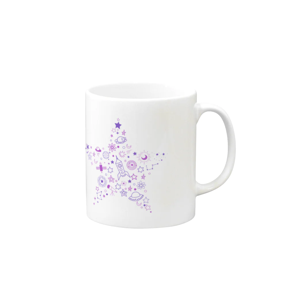 べての星型宇宙 Mug :right side of the handle