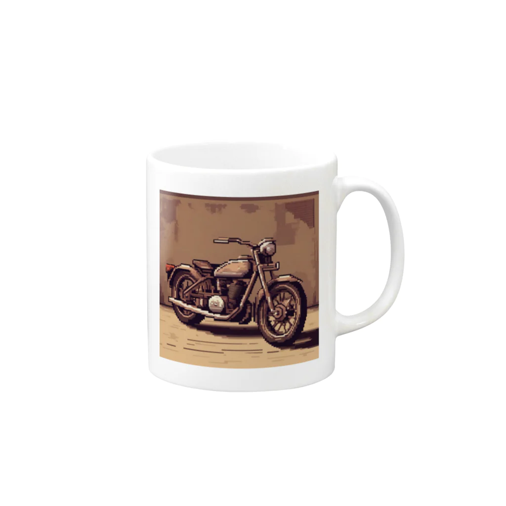 毎日がにゃんとも幸せ マサッチShopのレトロバイクドット Mug :right side of the handle