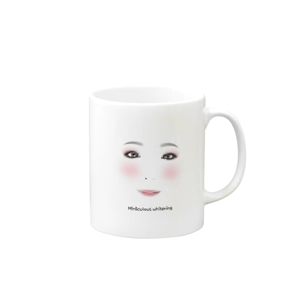 Cafeฅ•ω•ฅじゅんのMiraculous whitening  Mug :right side of the handle