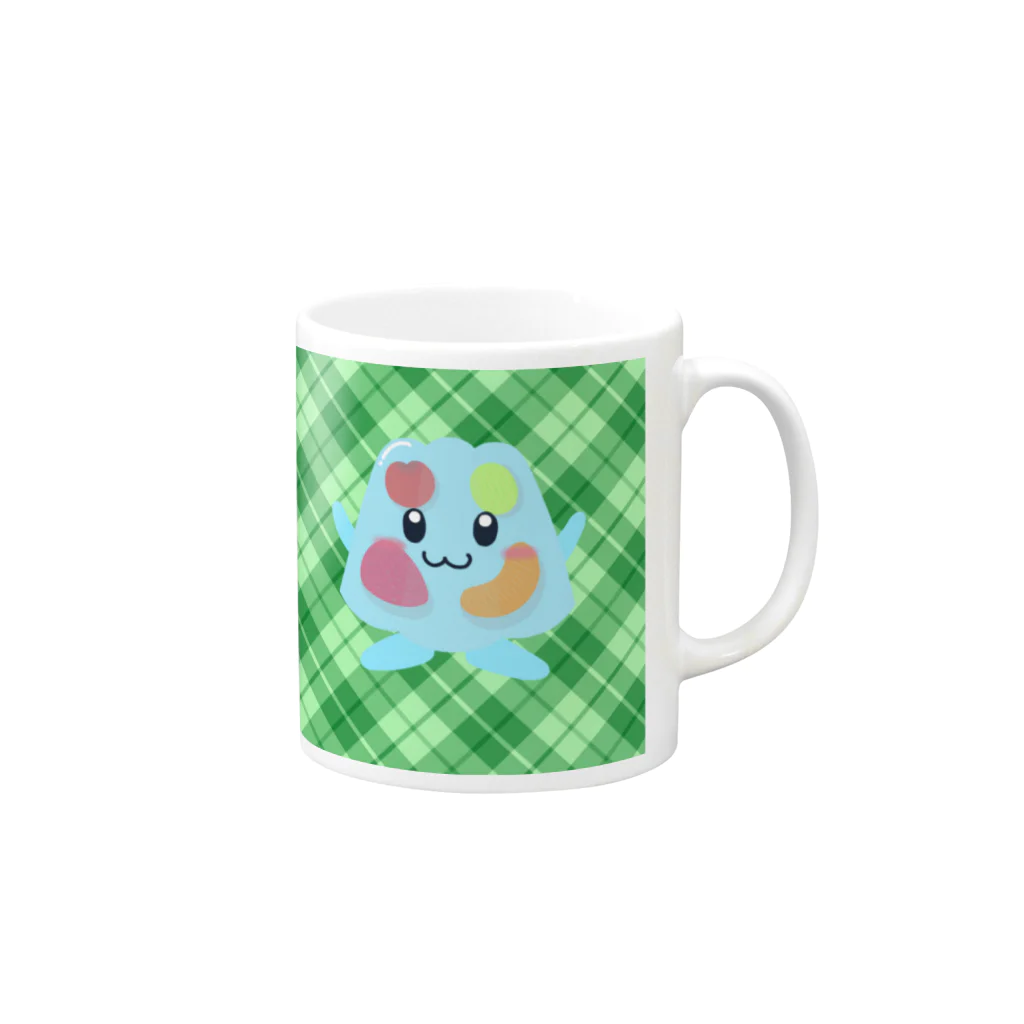 ◆ふるふる◆のぷるぷるフルーツゼリーくん Mug :right side of the handle