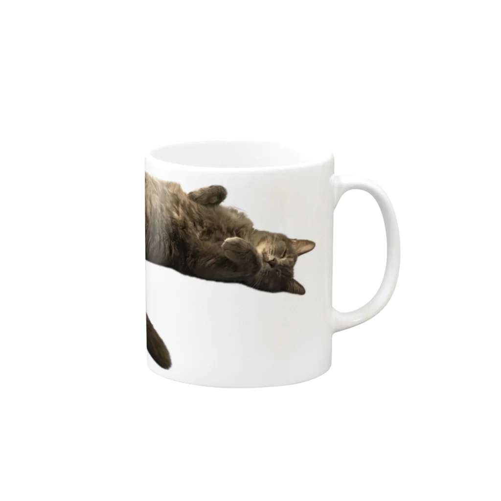 グレージュ猫ロッタン🐈‍⬛のお昼寝ロッタン Mug :right side of the handle