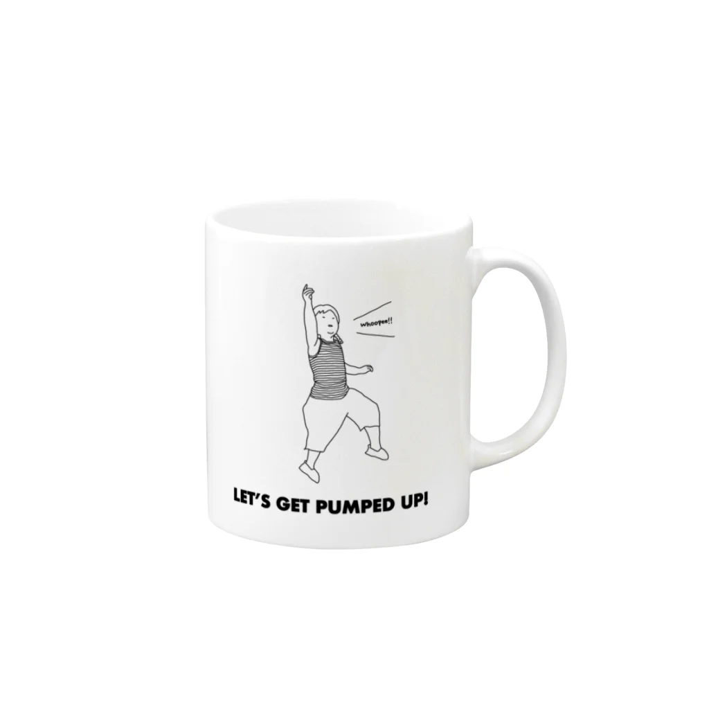 ゆるたいむかんぱにーのLET’S GET PUMPED UP! Mug :right side of the handle