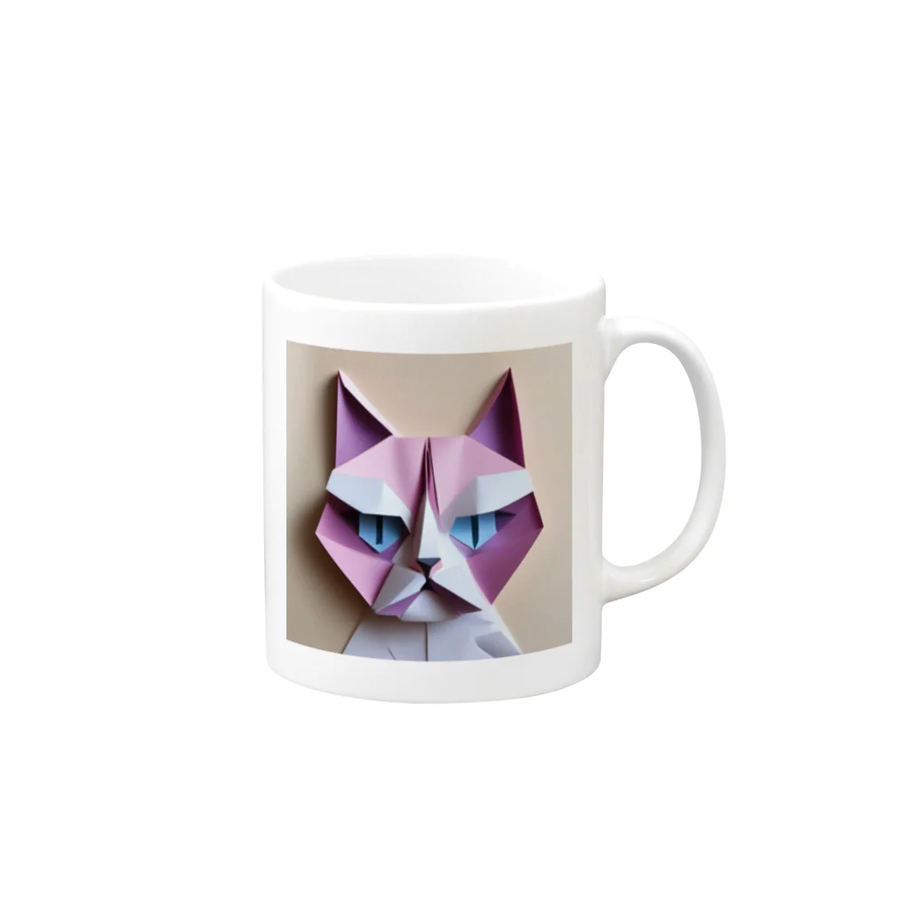 Kitabaの折り紙アニマル・ワシ猫ですねん！ Mug :right side of the handle