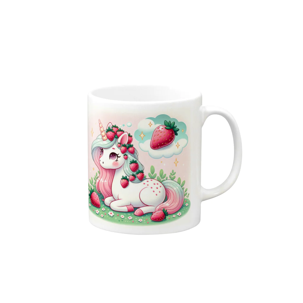 ドリームベリーの🍓ドリームベリーちゃん🍓 Mug :right side of the handle