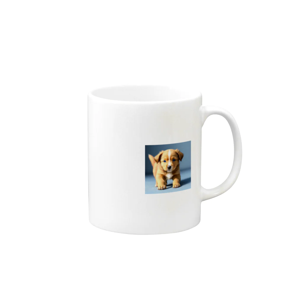 フリーダムの走ってくる子犬 Mug :right side of the handle