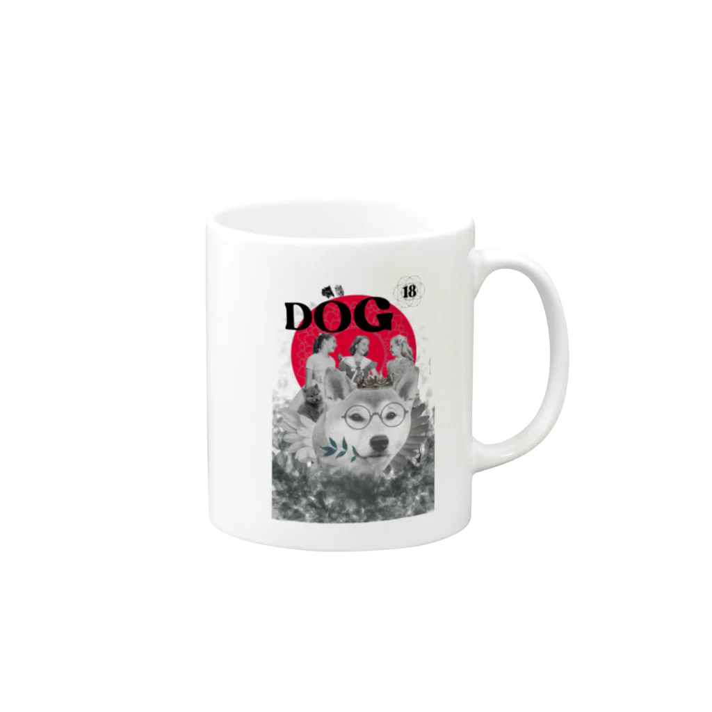 RueのArtの18→シバ犬　Stylish Lenormand  Mug :right side of the handle