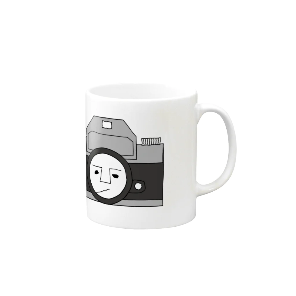 id-linkのフィルムカメラ　一眼レフカメラ風 Mug :right side of the handle