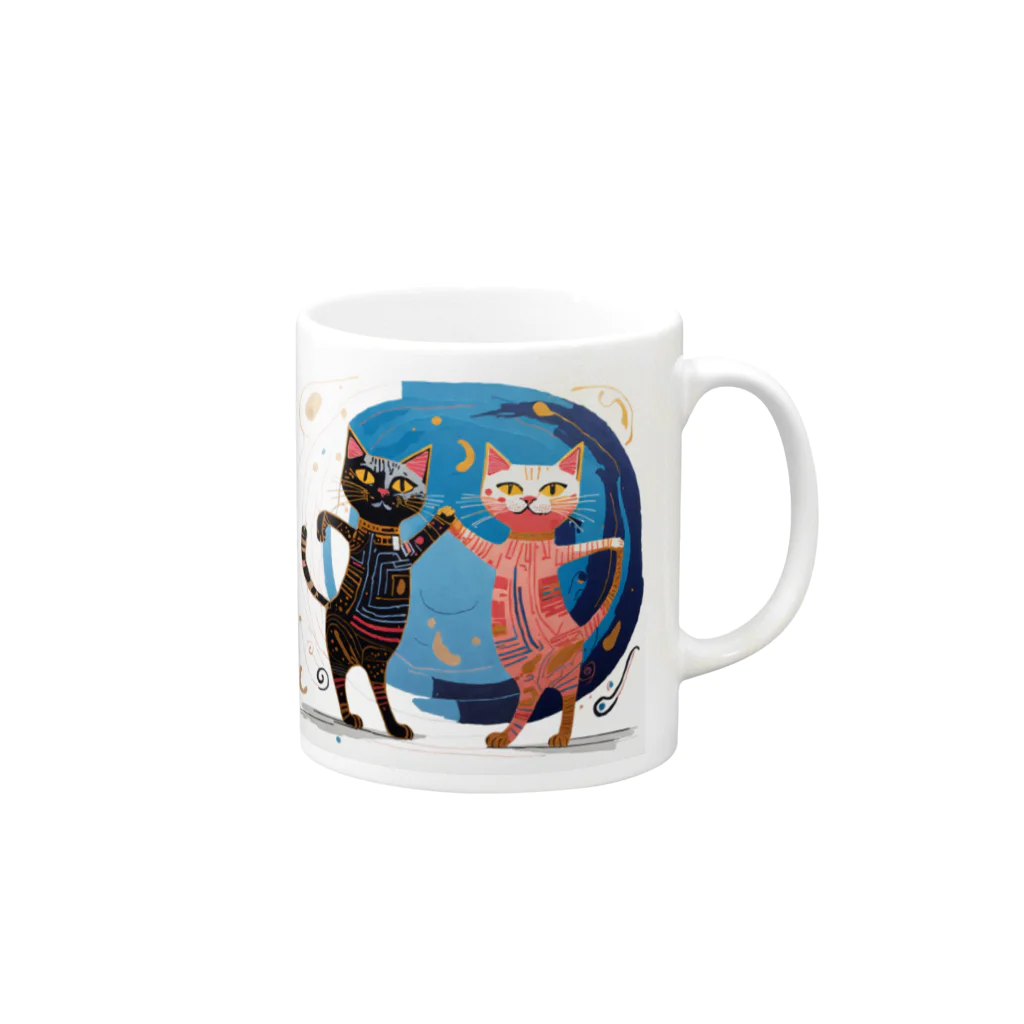 猫魚鳥時々犬等 arte♡のSuccessful Cats ♡ Mug :right side of the handle