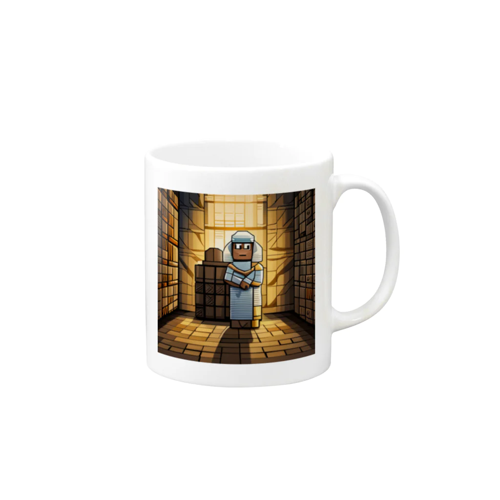 umakoiの古代エジプトのミイラ職人のドット絵 Mug :right side of the handle