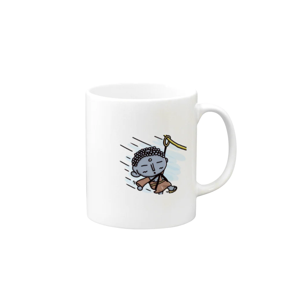 Heshi工房の大仏の【るにょらくん】グッズ04ジップライン Mug :right side of the handle