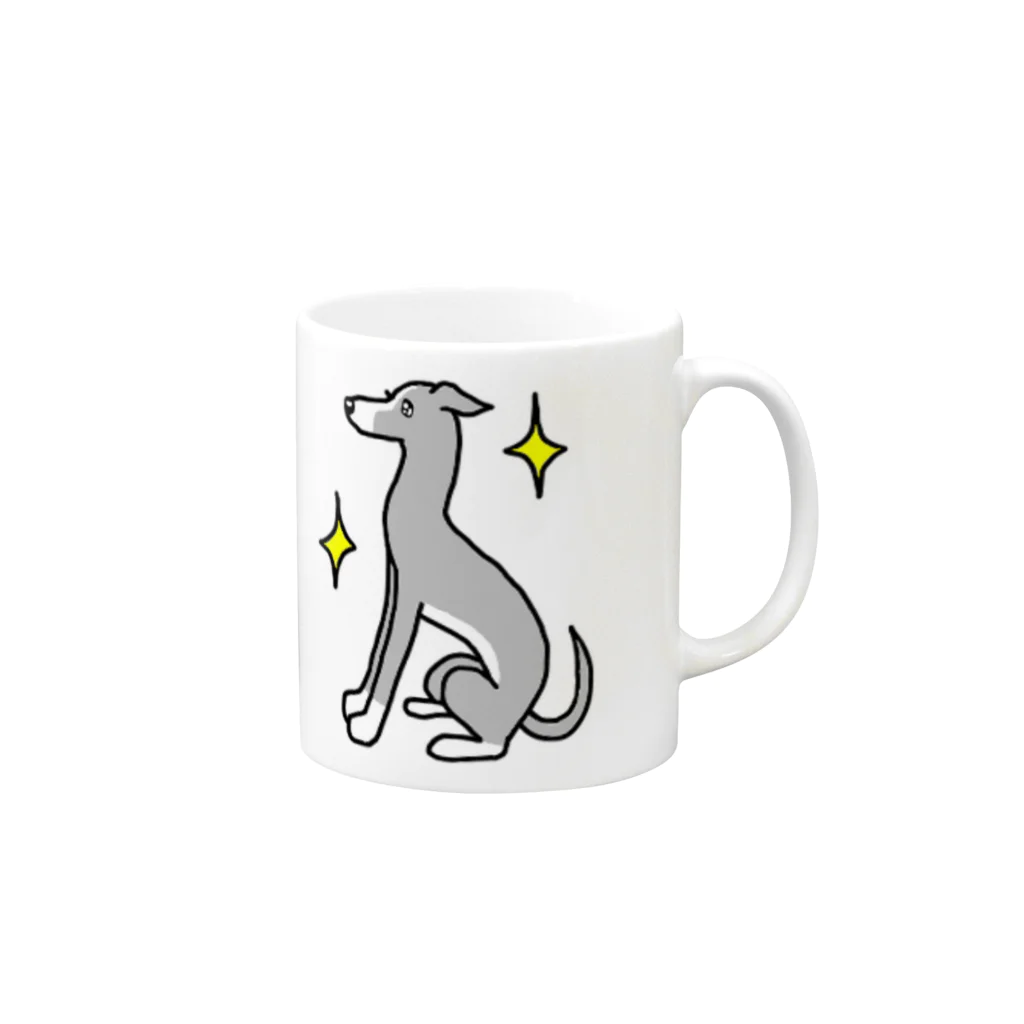 Cute mascot dogsのItalian Greyhound. Mug :right side of the handle