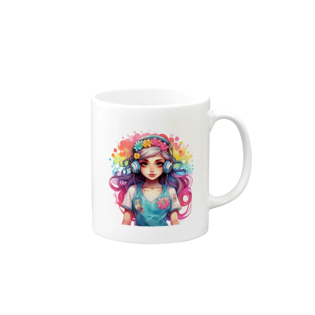 奏桃服店のカラフルメロディ Mug :right side of the handle