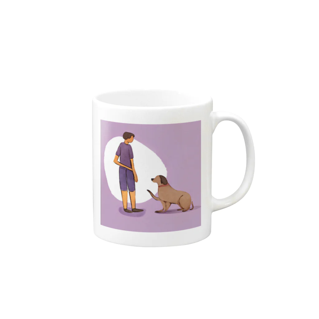 musashi-5の犬と人間 Mug :right side of the handle