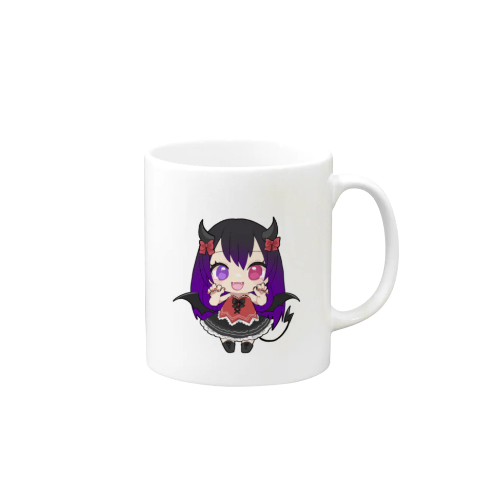 悪魔たぬきの黒娘の販売店！の悪魔の黒娘♡ Mug :right side of the handle