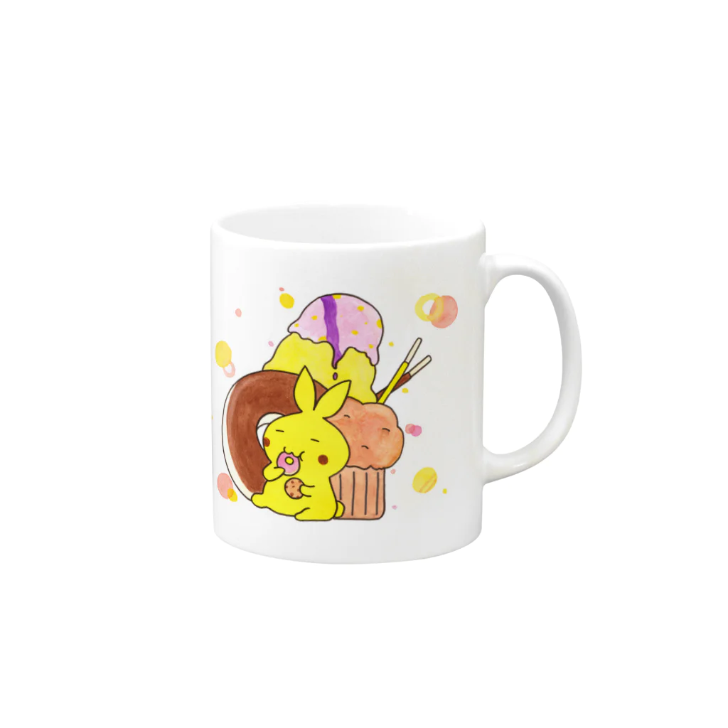 おおはらつかさのおみせのぷに太のスイーツタイム Mug :right side of the handle