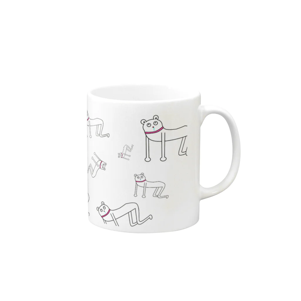 すこーし売るクマのおじさんいぬマグカップ Mug :right side of the handle