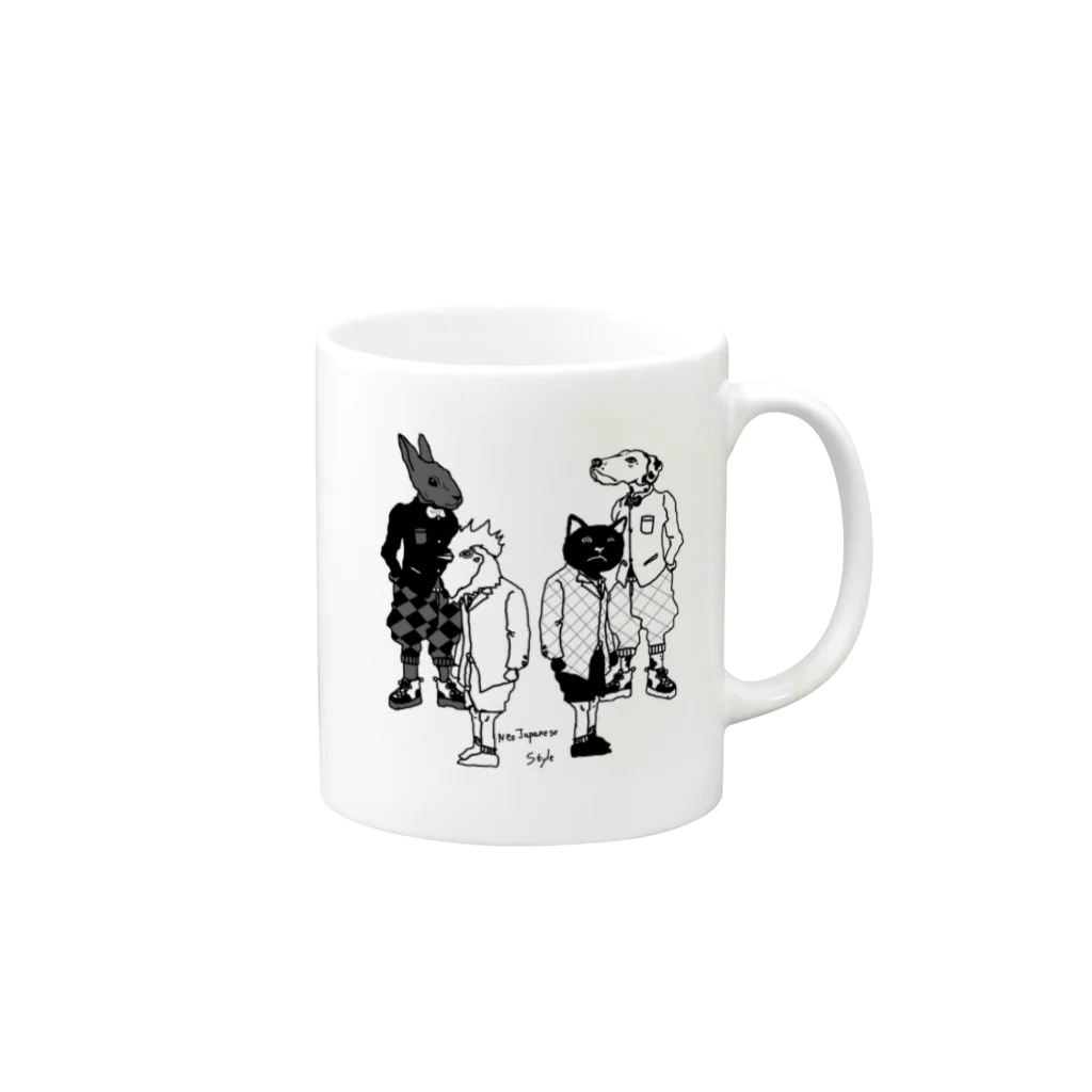 NEOJAPANESESTYLE                               のanimals Mug :right side of the handle