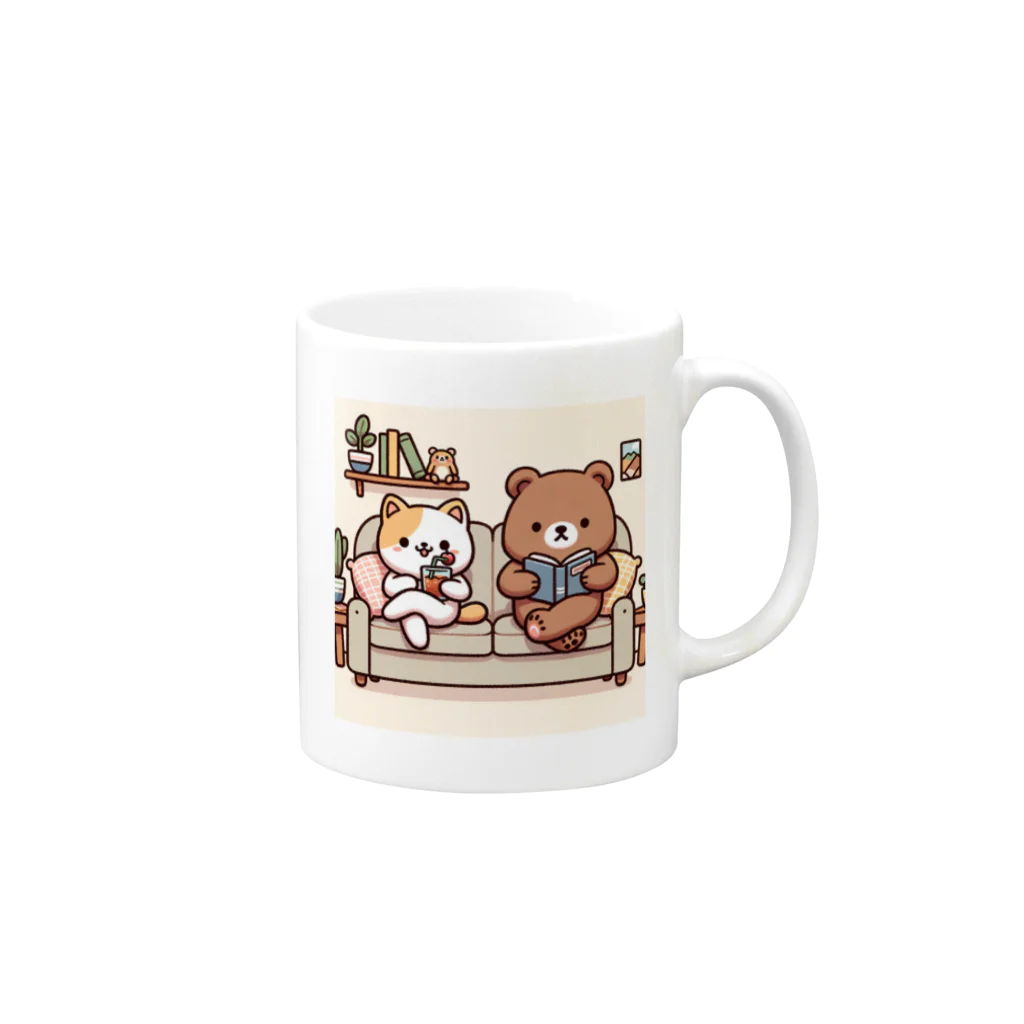 miketherockのゆるゆる休日Tシャツ Mug :right side of the handle