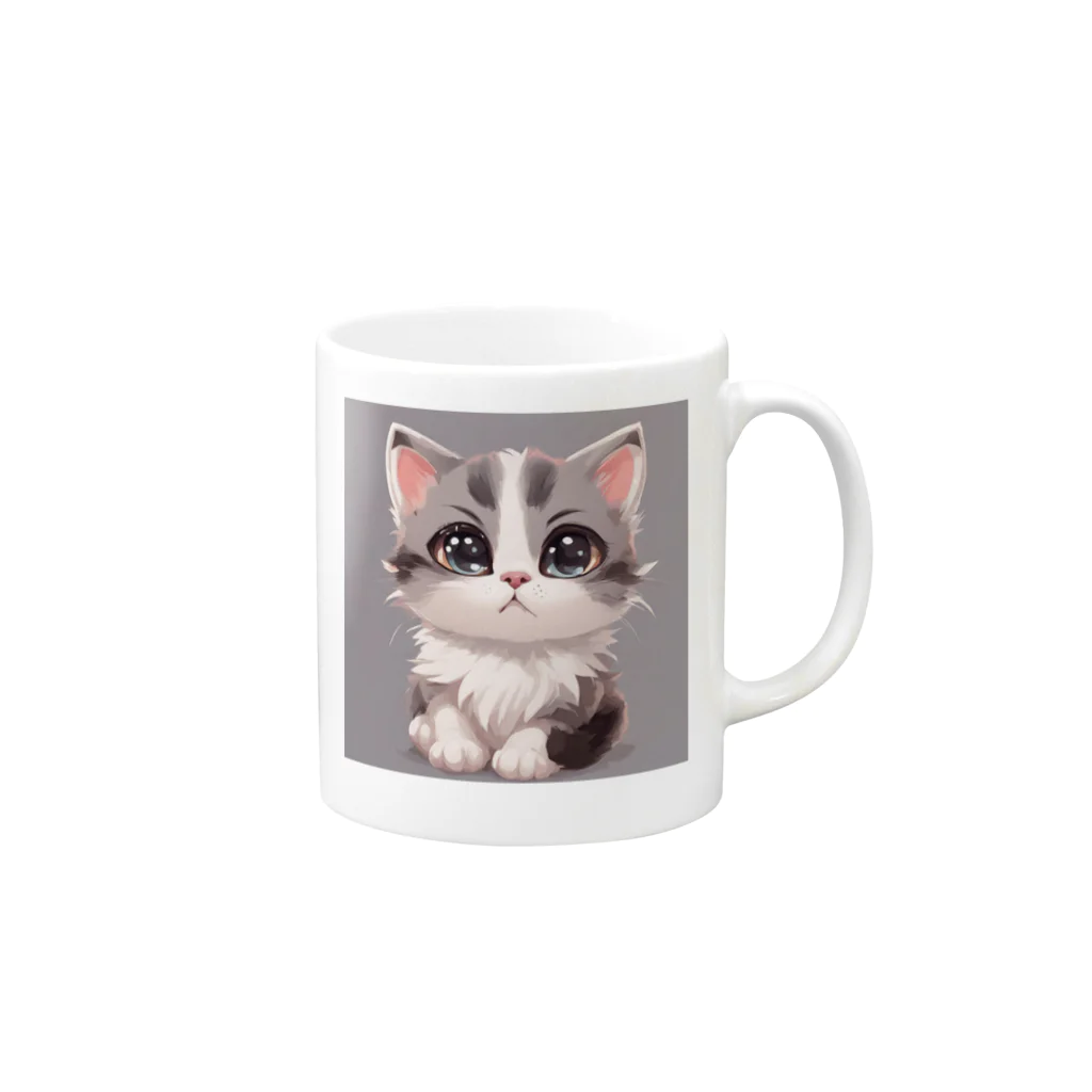 ティーエムテクノロジックのかわいい猫ちゃんのマグカップです Mug :right side of the handle