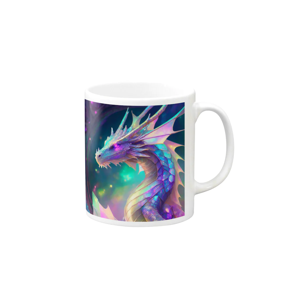 Shihiroの虹色のドラゴン Mug :right side of the handle