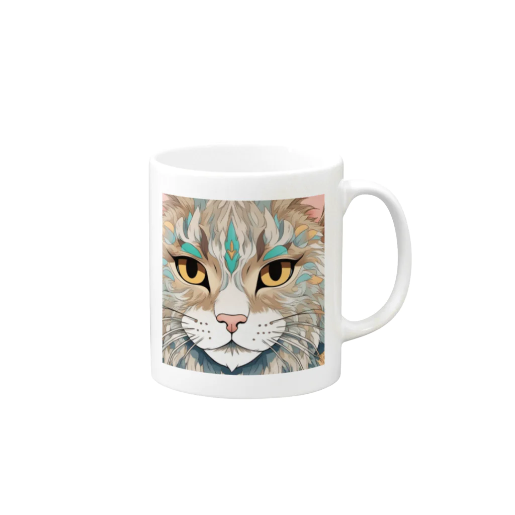 オヤジの挑戦 ʓ Խʓ Խの猫の魅力 Mug :right side of the handle
