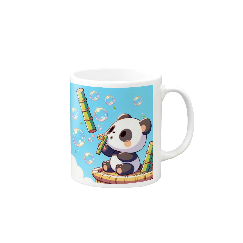 ぷにぷにのシャボン玉パンダくん Mug :right side of the handle