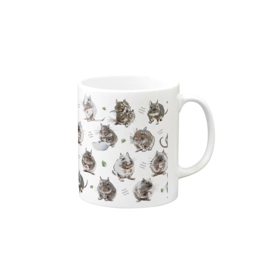 Small Animals Family Apparel Storeのデグーマグカップ WH Mug :right side of the handle