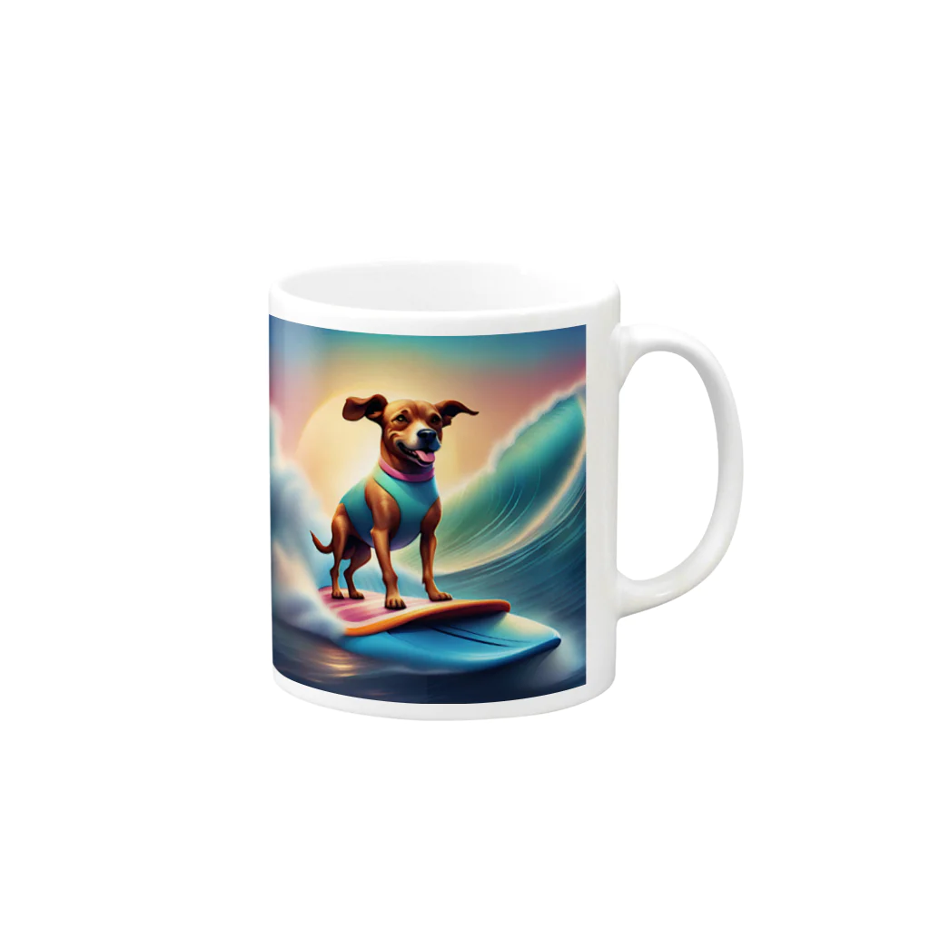 jimeryのサーフィンドッグ4 Mug :right side of the handle