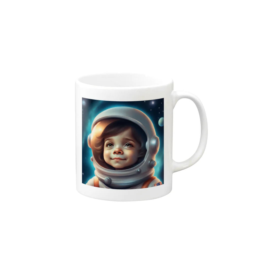 wloop01の可愛い宇宙飛行士 Mug :right side of the handle