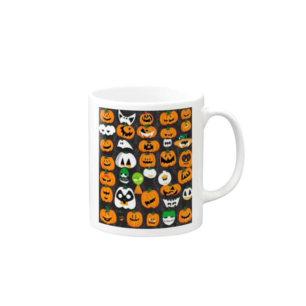 zenkokudocomademoのハロウィン-ナイト Mug :right side of the handle