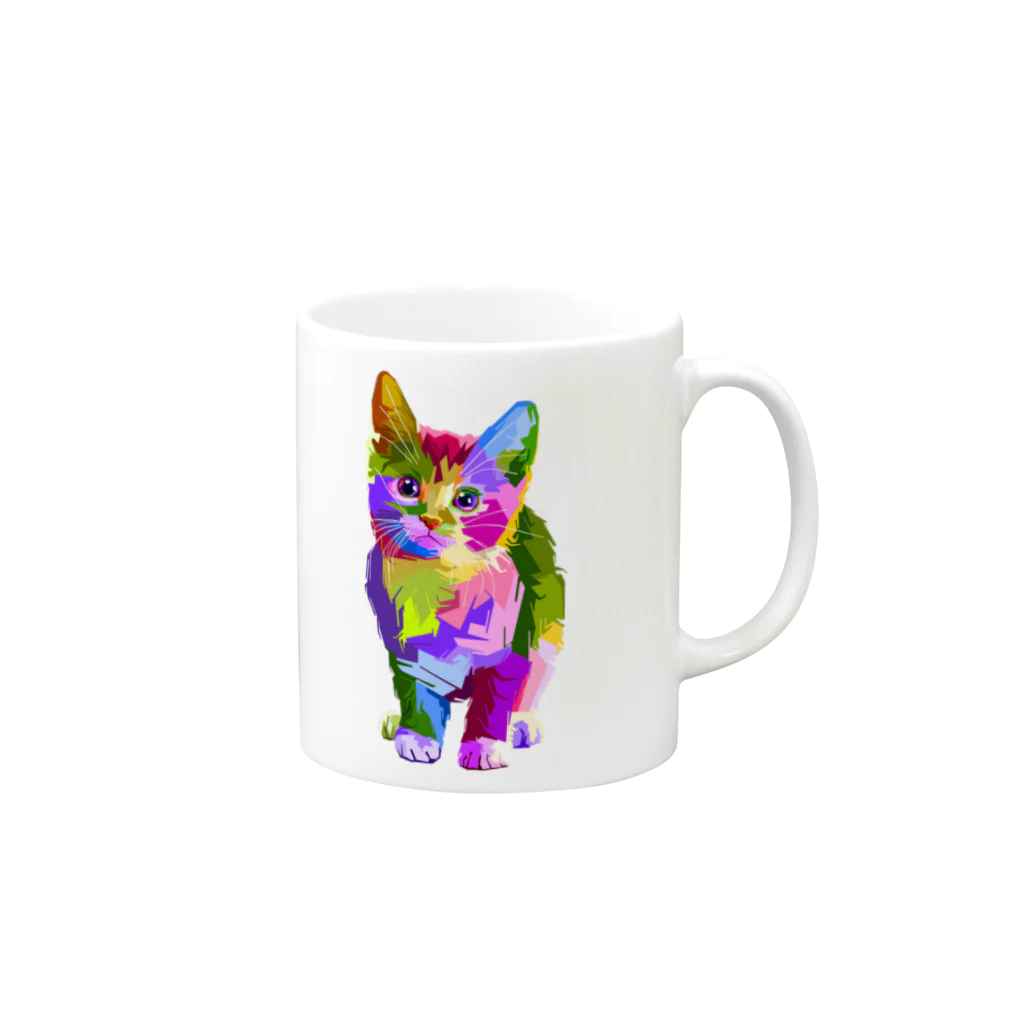 フリーウェイ(株式会社)の猫のイラストグッズ Mug :right side of the handle