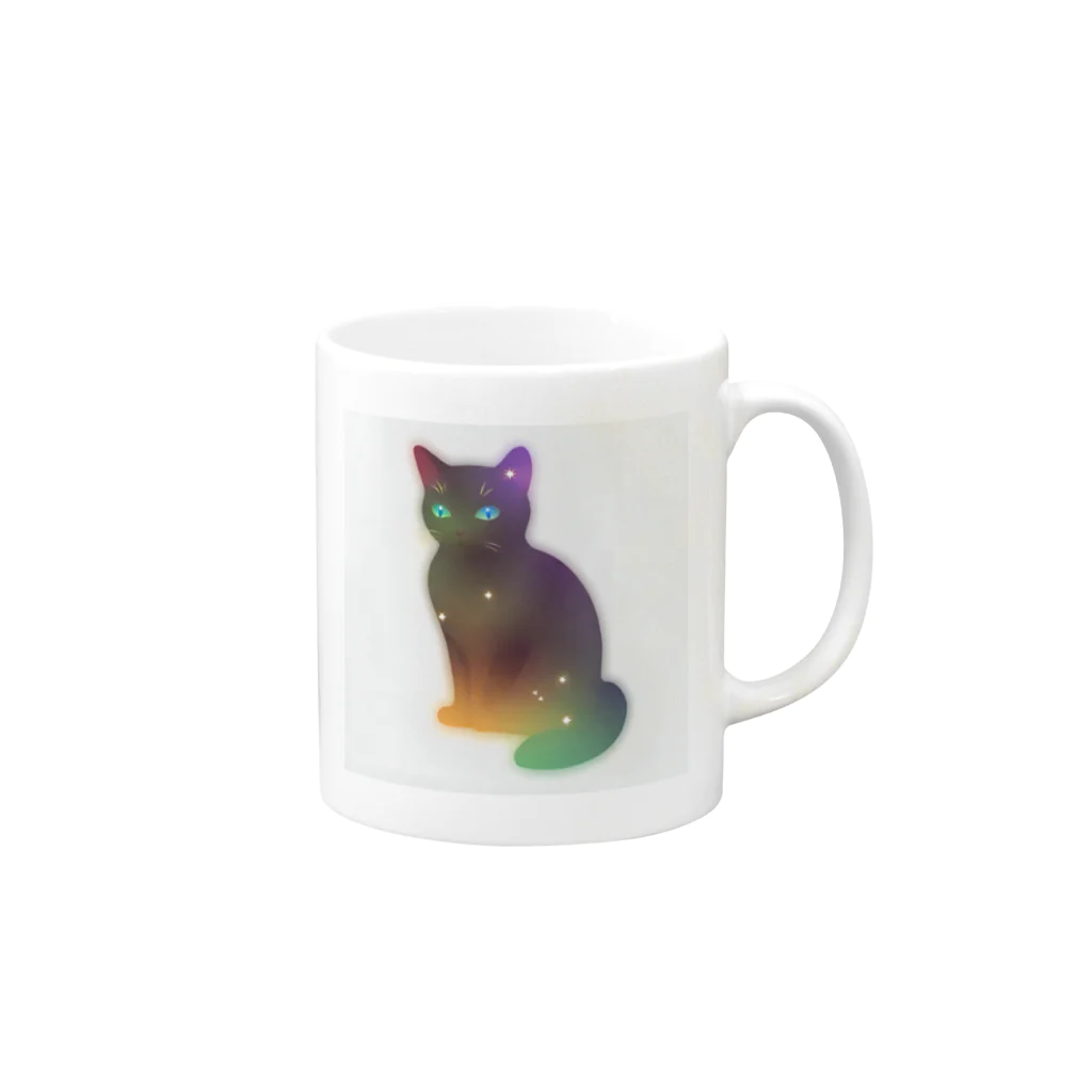 ageha(アゲハ)のくろねこ Mug :right side of the handle