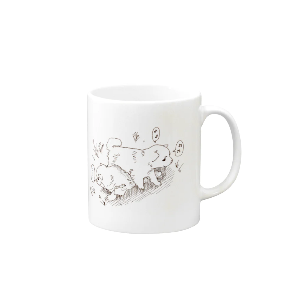 K-yukinoのじゃれあう子犬 Mug :right side of the handle