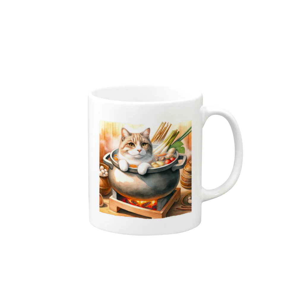 ROCKSWEBのねこにおでん Mug :right side of the handle