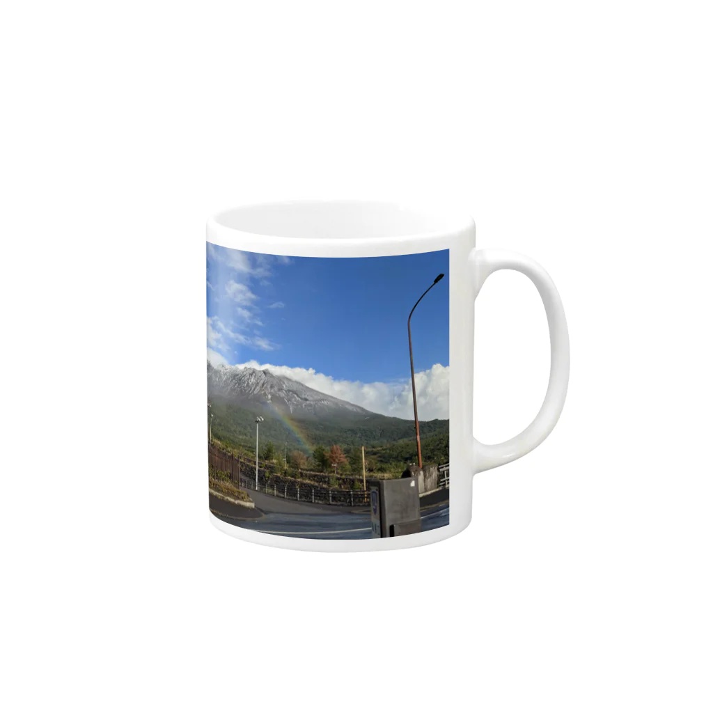 machicoの旅の風景（虹） Mug :right side of the handle