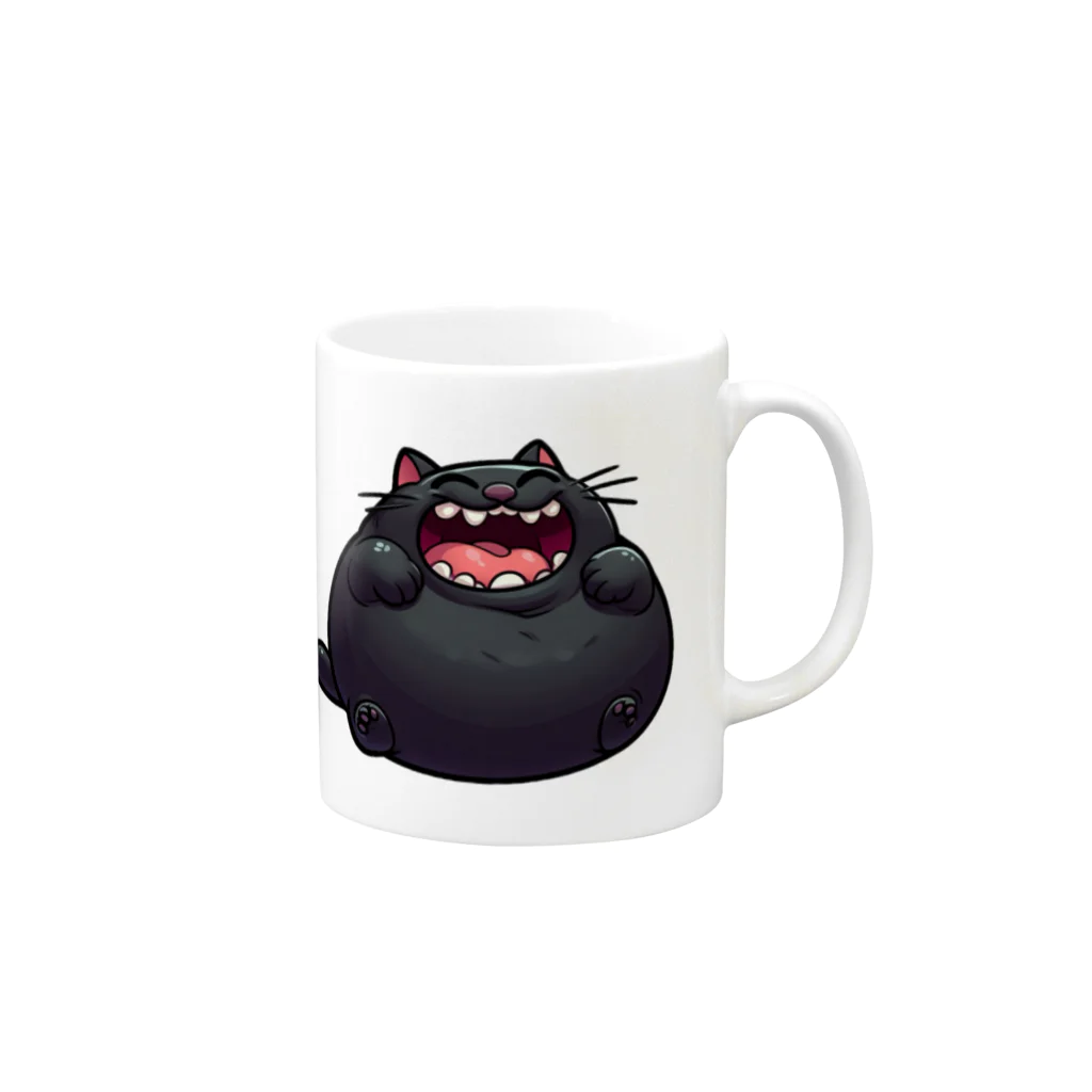 にゃんたれのふとっちょ笑猫プラッシュ Mug :right side of the handle