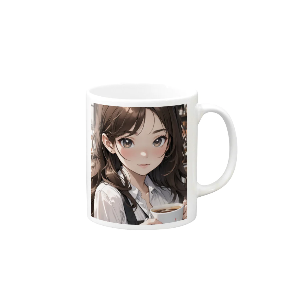 sgt-chikaraのバリスタ見習いの女の子 Mug :right side of the handle