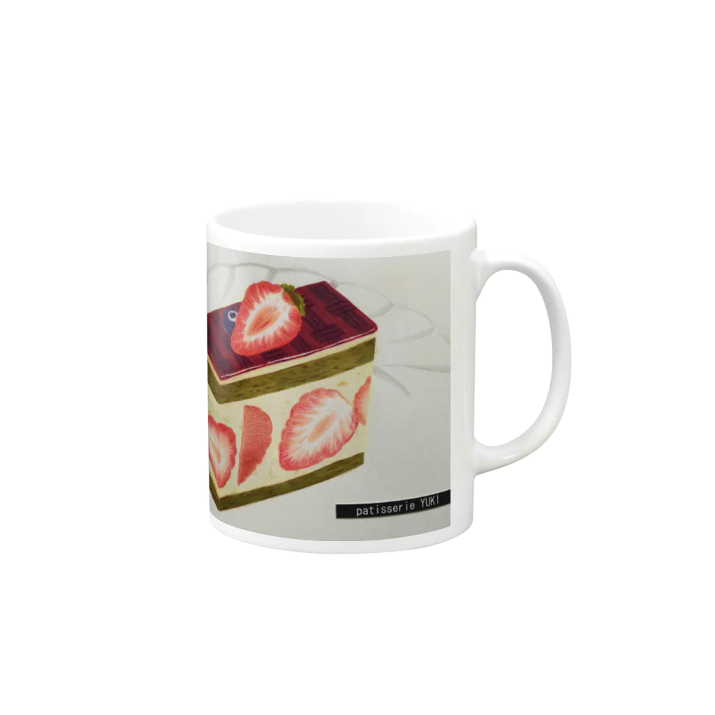 patisserie YUKIのfraisier Mug :right side of the handle