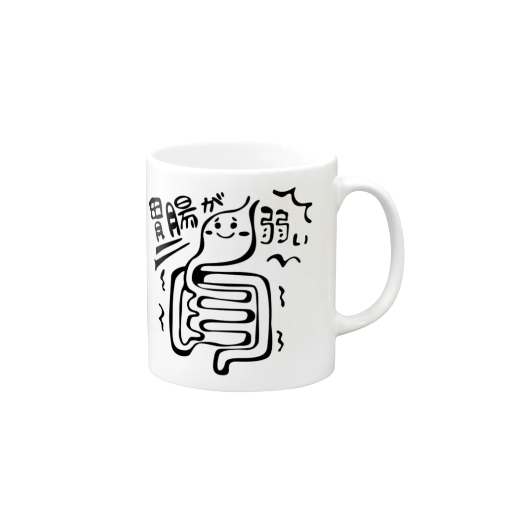 makio7806の胃腸が弱いちゃん Mug :right side of the handle