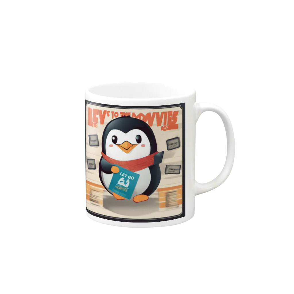 MistyStarkのペンギンレッツムービー Mug :right side of the handle