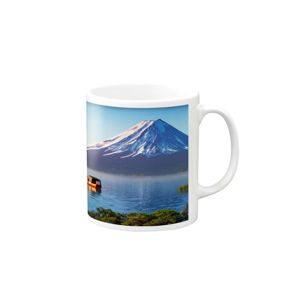 Tuki7の富士山と湖 Mug :right side of the handle