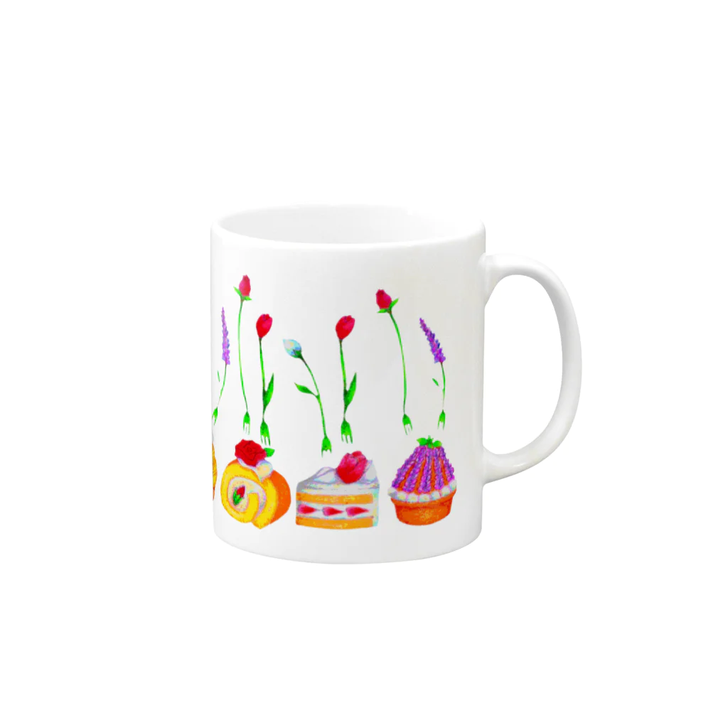 kokonimのお花ケーキ Mug :right side of the handle