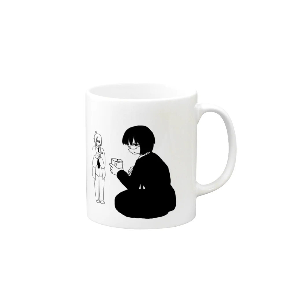 抱っこなどのふれあいの清らーめん Mug :right side of the handle