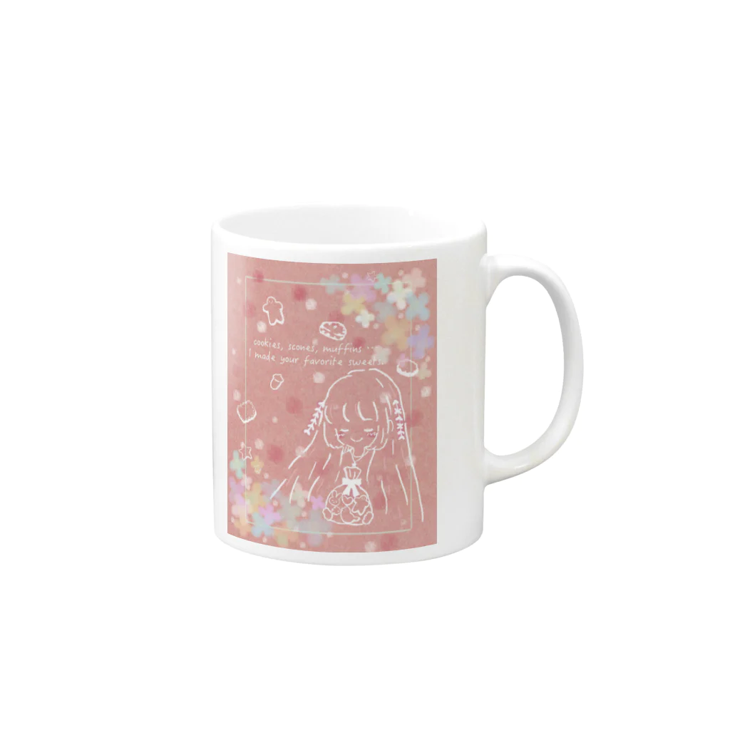 みーちゃんわーるどのハンドメイドスイーツ♡ Mug :right side of the handle