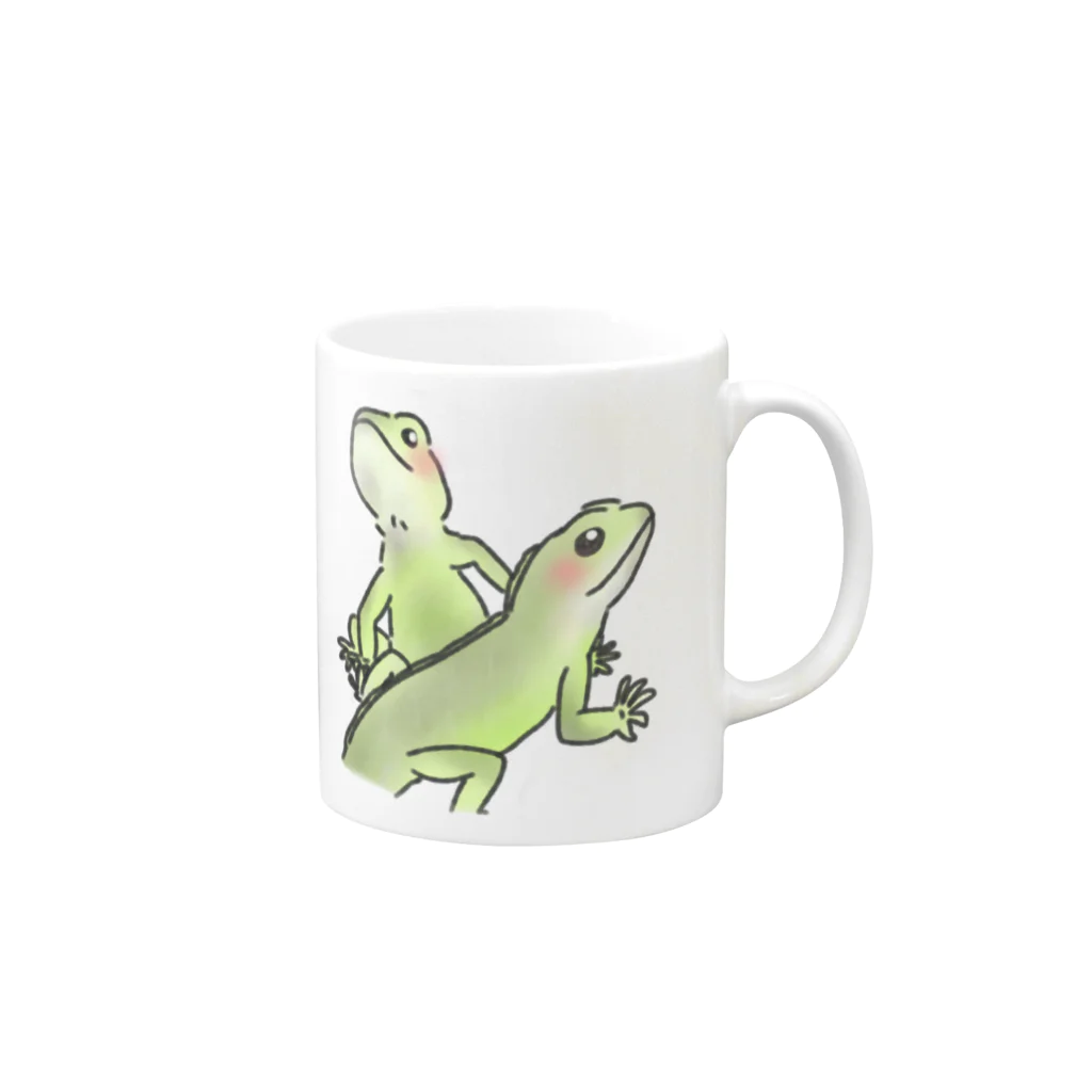 *snow_rabbit*のインドシナウォータードラゴンのマグカップ Mug :right side of the handle