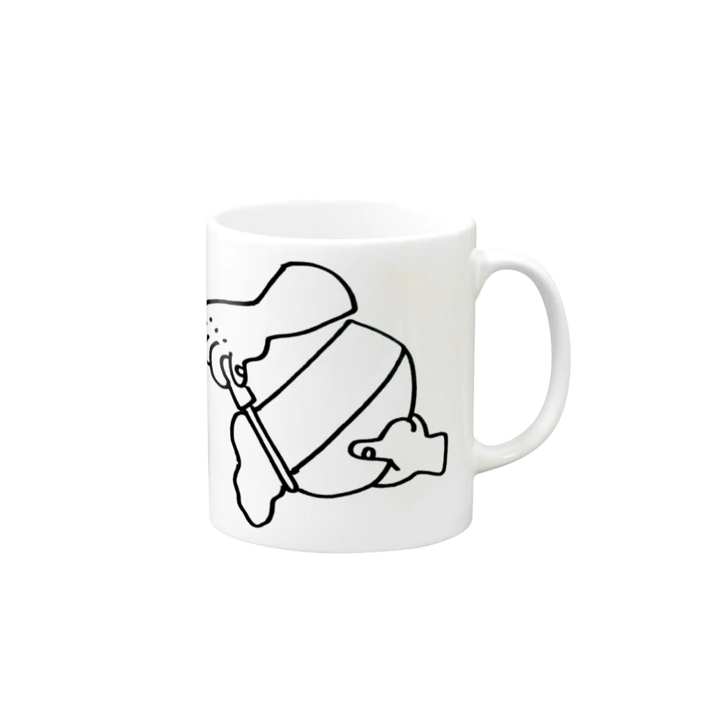お店の名前考え中の憧れのラクレットチーズ Mug :right side of the handle