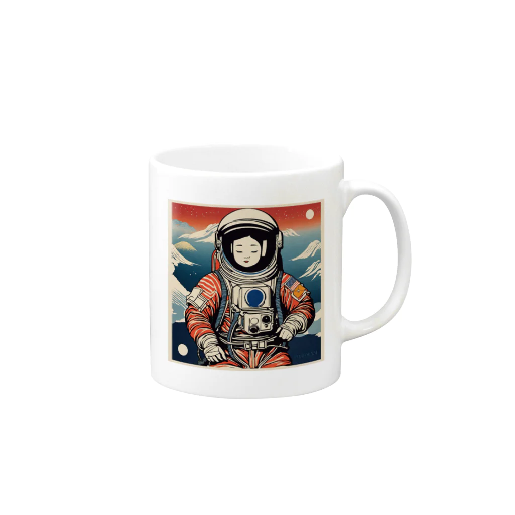 宇宙開発デザイン科のスペース芸子 Mug :right side of the handle