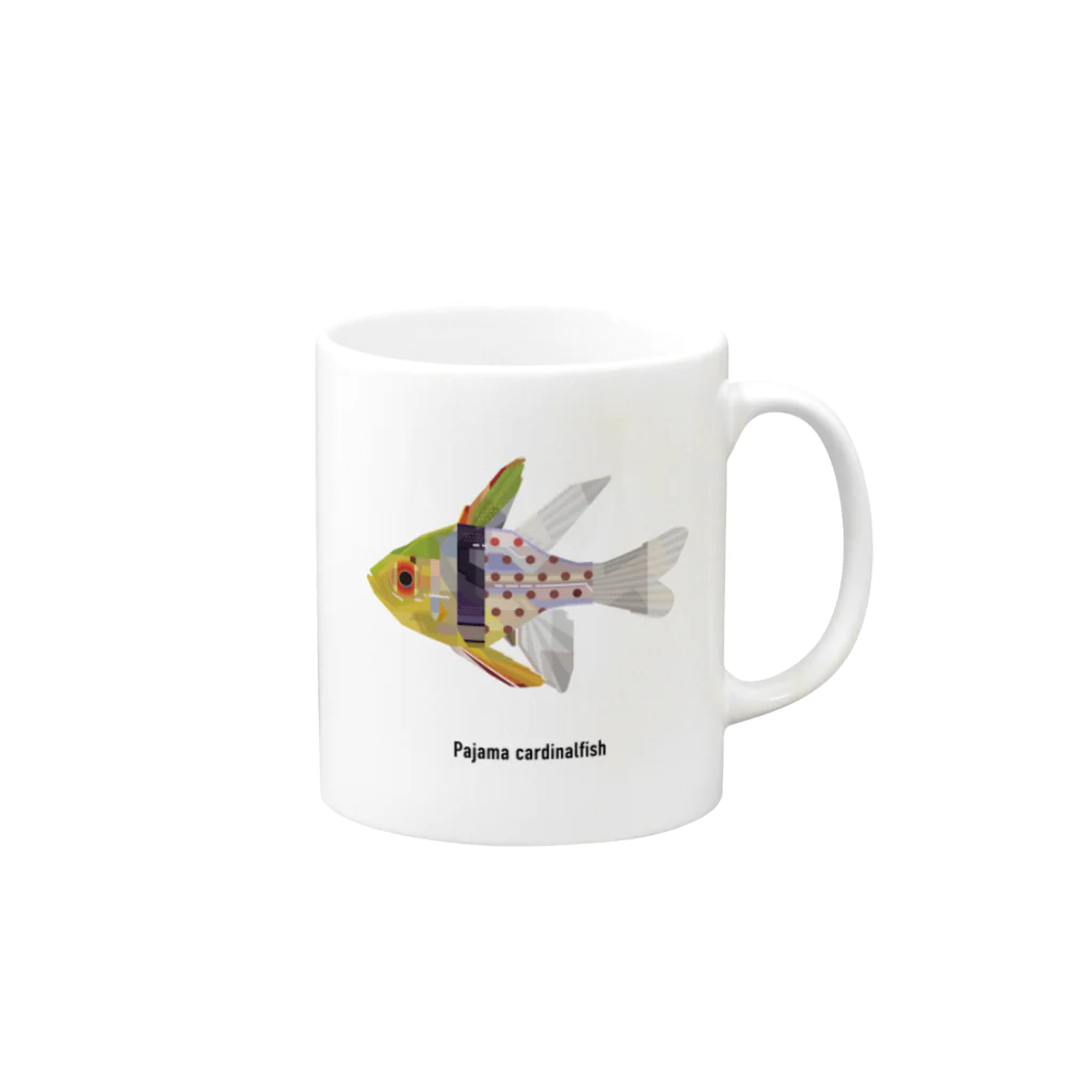 SHANO'S AQUARIUM SHOPのマンジュウイシモチ Mug :right side of the handle